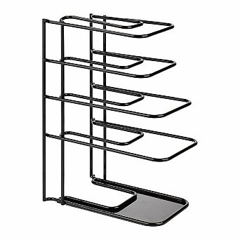 Heavy Duty 5 tier Pan Organizer Steel Pot Rack for Cast Iron Skillets Griddles Space Saving No