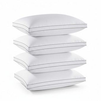 Standard Size Pillows Set of 4, Gusseted Bed Pillows for Sleeping
