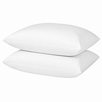2 pc Odorless Goose Down Bed Pillow Neck Support Breathable Hotel Style Easy Care