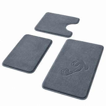 3 pc Bathroom Rug Set Ultra Soft Memory Foam Non Slip Quick Dry Absorbent