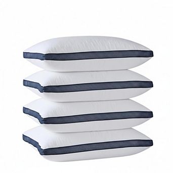 4 Pack Queen Size Bed Pillows Microfiber Gel Fiber Medium Firm for Side Sleepers