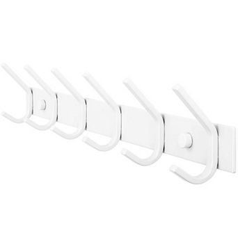 Wall Mounted Coat Rack 6 Dual Hooks Heavy Duty Steel For Hanging Coats Hats