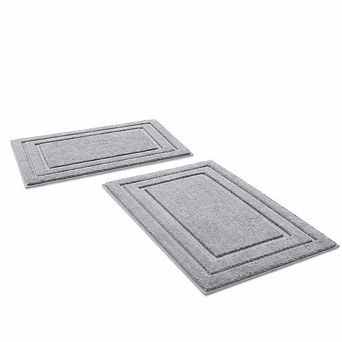 2 pc Microfiber Bathroom Rug Set Soft Absorbent Non Slip Washable