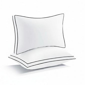 Queen Pillows Set of 2 Fluffy 7D Down Alternative Hotel Quality Gusseted for Side Sleepers