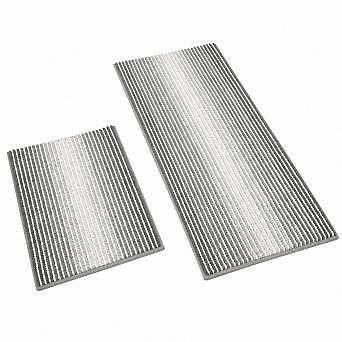 2 pc Thick Absorbent Chenille Non Slip Soft Washable Bathroom Rug Mats Set