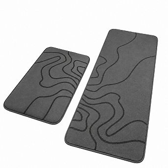 2 pc Memory Foam Bath Rug Set Extra Thick Absorbent Non Slip Washable