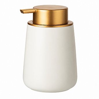 12 Oz Wide Mouth Ceramic Soap Dispenser With Gold Pump For Kitchen Bathroom