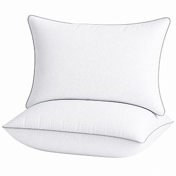Firm Standard Pillows Set of 2 Down Alternative Plump Filling
