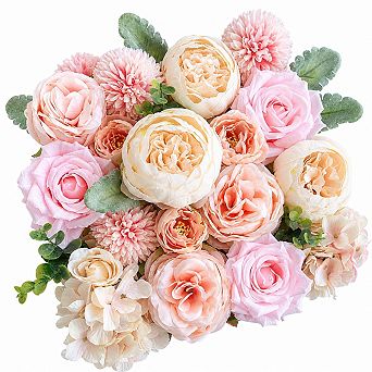 20 pc Artificial Peony Roses Bulk For DIY Wedding Bridal Shower Home Decor