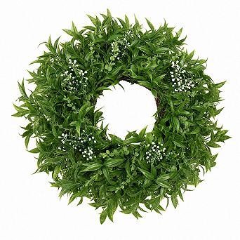 26 Inch Artificial Boxwood Eucalyptus Wreath Indoor Outdoor All Season Home Decor