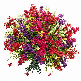 20 Artificial Outdoor Flowers UV Resistant No Fade Faux Plants For Patio Garden Home Wedding Decor