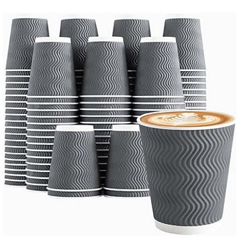 Insulated Disposable Paper Coffee Cups No Sleeves Needed Reusable For Hot Cold Drinks