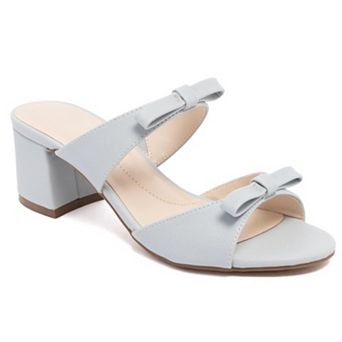 Women's Bow Block Heel Mule Sandals