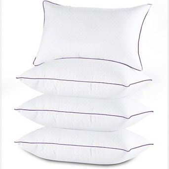 Pillows Queen Size Set of 4, Washable Supportive Bed Pillows with Super Soft Down Alternative Fill