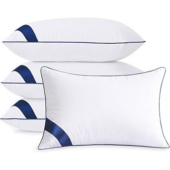 4 Pack King Size Set of 4,Soft Microfiber King Pillows with Hollow Fiber,for Back,Stomach Sleeper