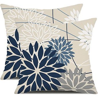 Floral Pillow Covers Set of 2 Outdoor Waterproof Decorative Throw Pillows ,for Couch Patio Funiture