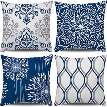 Decorative Throw Pillow Covers 18x18 Set of 4,for Sofa Couch Farmhouse Outdoor Living Room