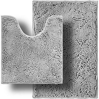 2 pc Bathroom Rugs Sets,Super Absorbent Soft,Thick,Machine Washable Chenille Bath Matfor Bathroom