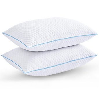 Shredded Memory Foam Pillows for Sleeping 2 Pack - Cooling Bed Pillows Standard Size Set,Firm Pillow