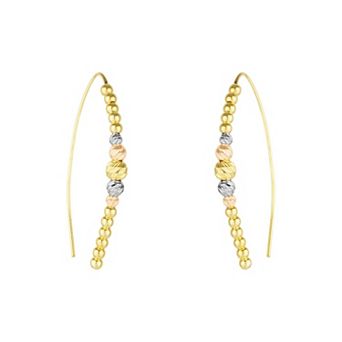 Beaded Pull Through Sterling Silver Earrings