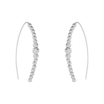 Beaded Pull Through Sterling Silver Earrings