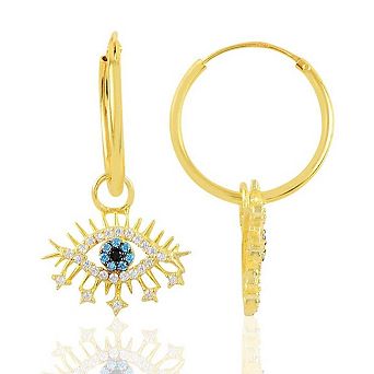 Evil Eye Earring Blue Eye Eyelash Sterling Silver Earring