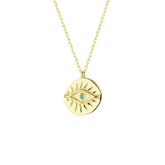 Eye Coin Sterling Silver Evil Eye Necklace