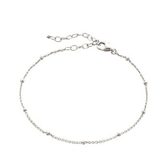 Fine Beaded Chain Bracelet Satellite in Sterling Silver