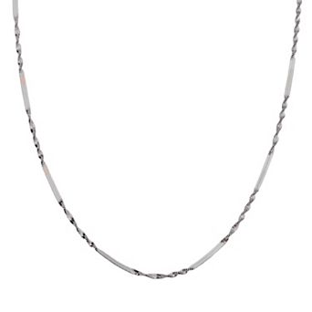 Half Twisted Sterling Silver Chain Necklace