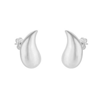 Pear Teardrop Earrings in Sterling Silver