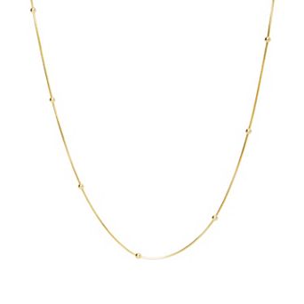 Italian Bead Chain Sterling Silver Satellite Necklace