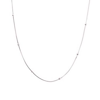 Italian Bead Chain Sterling Silver Satellite Necklace