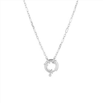 Large Lock Sterling Silver Chain Necklace