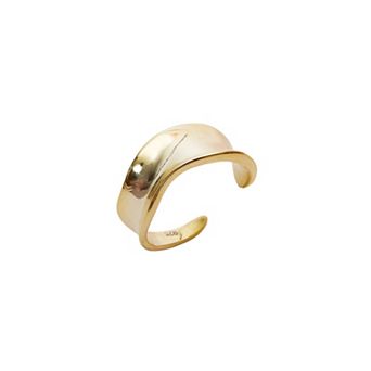 Large Contour Stack Sterling Silver Ring