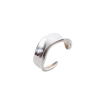 Large Contour Stack Sterling Silver Ring