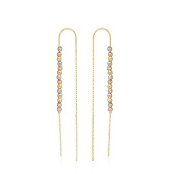 Sterling Silver Dorica Chain Bead Drop Earring