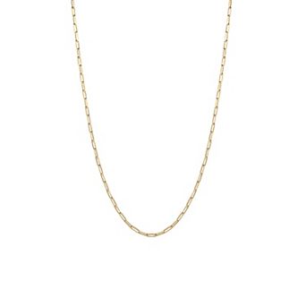 Rectangular Link Chain Sterling Silver Necklace