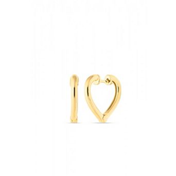 Sterling Silver Heart Hoop Earrings