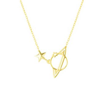 Sterling Silver Saturn Necklace