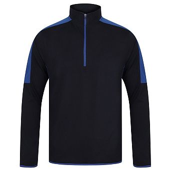 Finden & Hales Mens Contrast Panel Quarter Zip Midlayer
