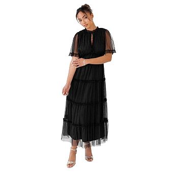 Anaya With Love Womens/Ladies Tulle Keyhole Maxi Dress