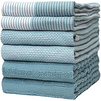 Highly Absorbent Cotton Flat Terry Kitchen Dish Towels With Hanging Loop