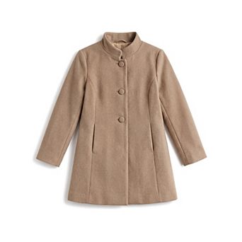 Girls 5-12 Winter Dress Coat Stand Collar Peacoat Warm Outwear