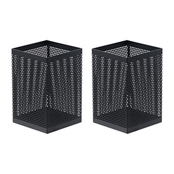 Wire Mesh Pen Holder Desk Organizer Non Slip Foam Pad Rust Resistant Office Storage