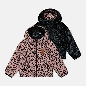 Little Kids Girl Sherpa and Water-Resistant Reversible Mid-Season Jacket