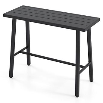 Outdoor Counter Height Table with Rectangular Tabletop for Patio Dining and Entertaining