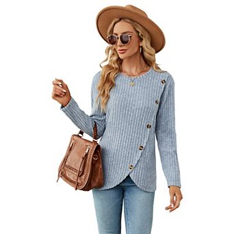 Women's Asymmetric Long Sleeve Tunic Tops Dressy Casual Fashion Sweaters