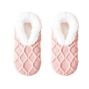 Women Sherpa Lined Fuzzy Slipper Socks Cozy Warm Winter Indoor Floor Socks