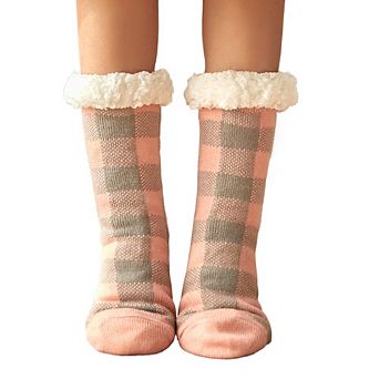 Womens Slipper Socks, Fuzzy Cabin Winter Thick Grips Socks