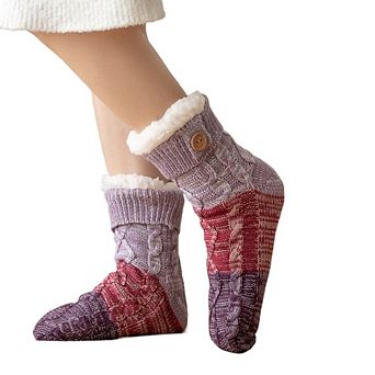 Women Slipper Socks Non Slip Fuzzy Thick Warm Cabin Grips Socks